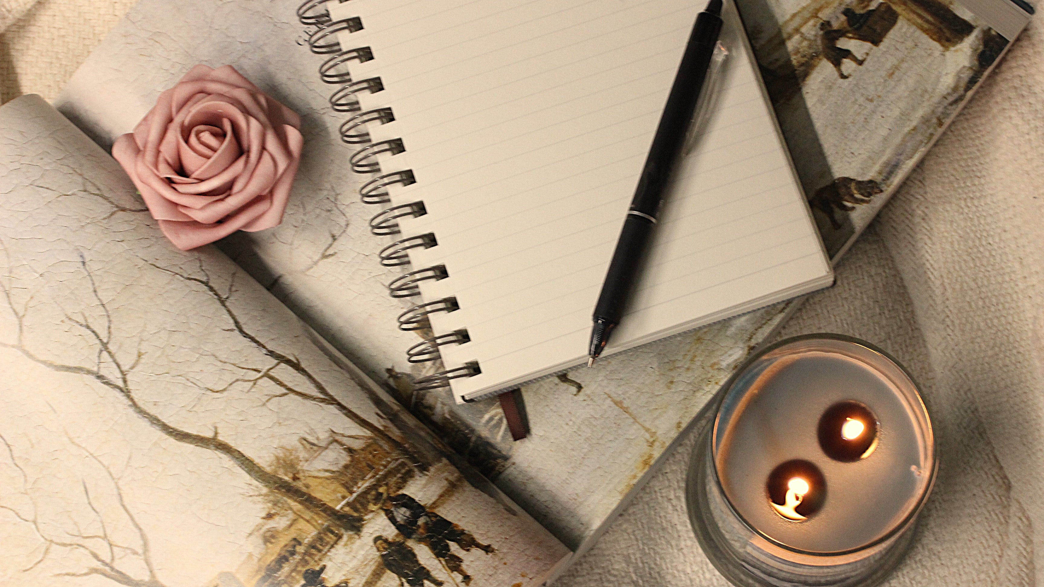 Artistic candle aesthetic for the candle palette notebook and candle blog.